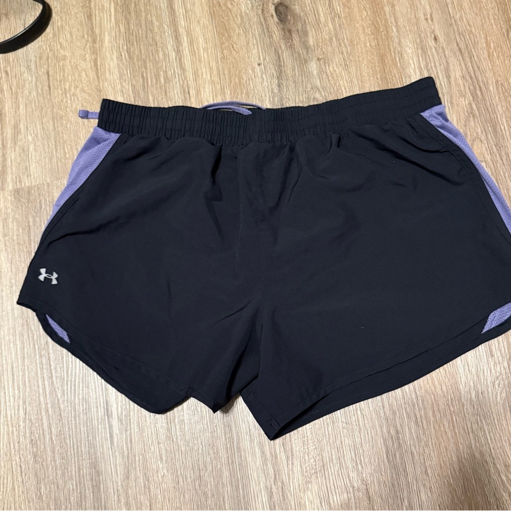 Under Armour Women's Black and Purple Shorts